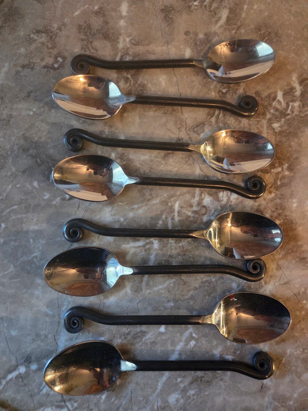 Hampton Silversmiths Coil Tip Large Dinner Spoons Set of 8
